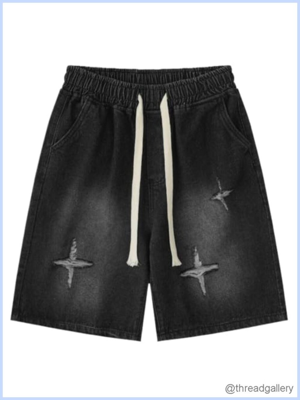 Unisex Baggy Denim Shorts Knee Length Bermuda Streetwear Y2K Casual